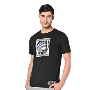 Nike The Tee Shirt Mens XL Black Purple Swoosh Logo Short Sleeve Basketball Gym